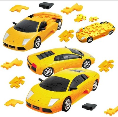 3D Puzzle LAMBORGHINI MURCIELAGO 1:32 Scale Yellow  plastic jigsaw model car fun