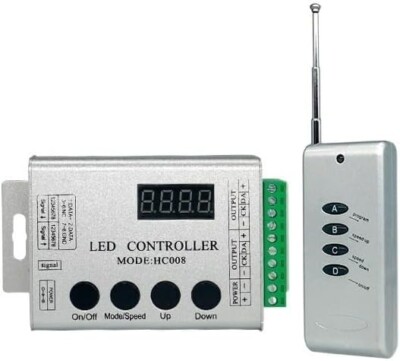 HC008 4Keys DC 5V -24V Programmable RGB LED Pixel Controller For WS2812 WS2811