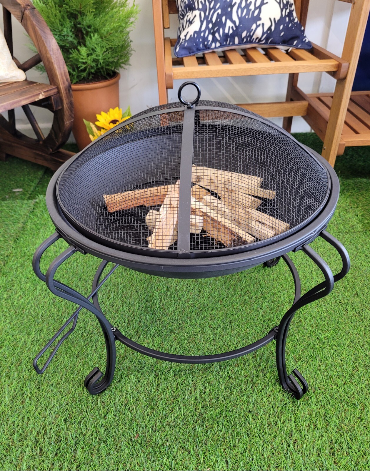 Boston Firepit Wood Log Burner Chiminea Chimney Garden Patio Heater New  u0026amp; Selead | eBay