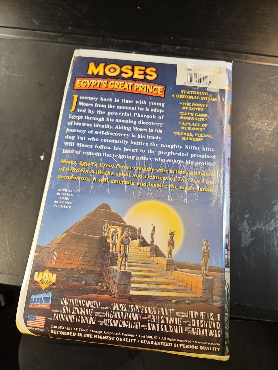 VHS,Moses Egypt's Greatest Prince,1998, Clamshell, Small Holes In