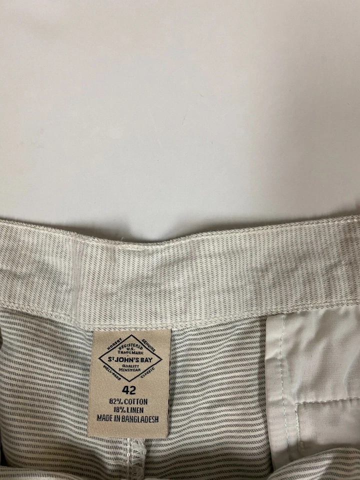 St. Johns Bay Mens Chino Shorts 42 striped straight  - Image 4 of 4