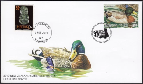 NEW ZEALAND 2010 Game Bird Habitat $10 Mallard Duck on FDC
