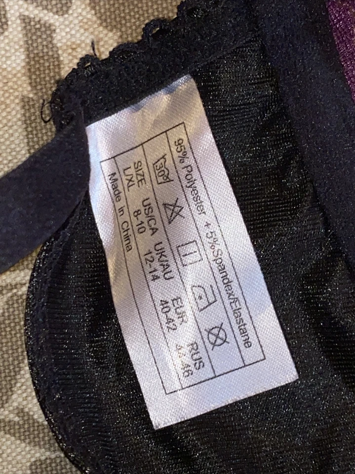 Sexy Satin Glossy Straps Lace Satin L XL Bra  Underwire - Image 4 of 4