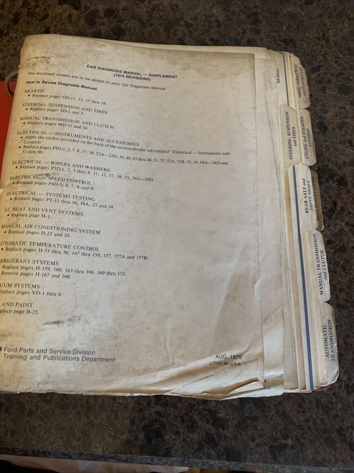 Carpeta de 3 anillas manual de diagnóstico de auto Ford Motors de colección Foto 2 de 4