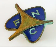 ANTIQUE RETRO ATOMIC JETSON LOOK CAR ASSOCIATION FNC? ORGINIZATION ENAMEL PIN !
