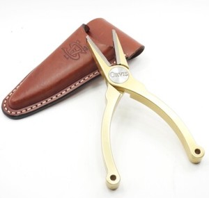 Gold Orvis Fly Fishing Pliers. W/ Van Staal Sheath.