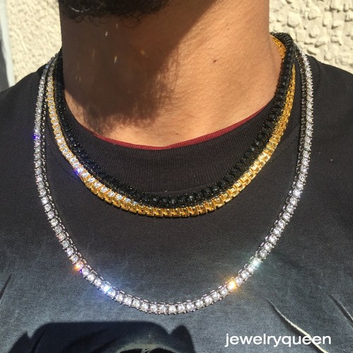 3mm Gold Silver Black Tennis Chain 