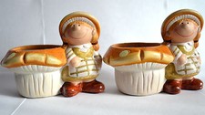 2 x Planter Mushroom Pot Garden Ornament Decorative Outdoor Summer Fun For Girls