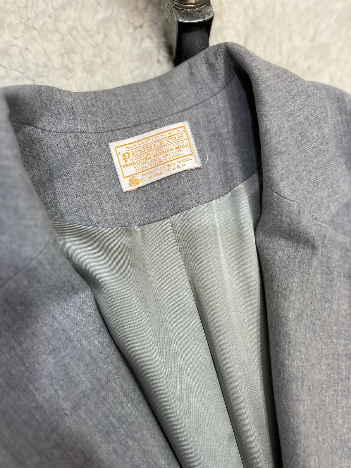 Pendleton Virgin Wool Light Gray Blazer Womens Si… - image 21