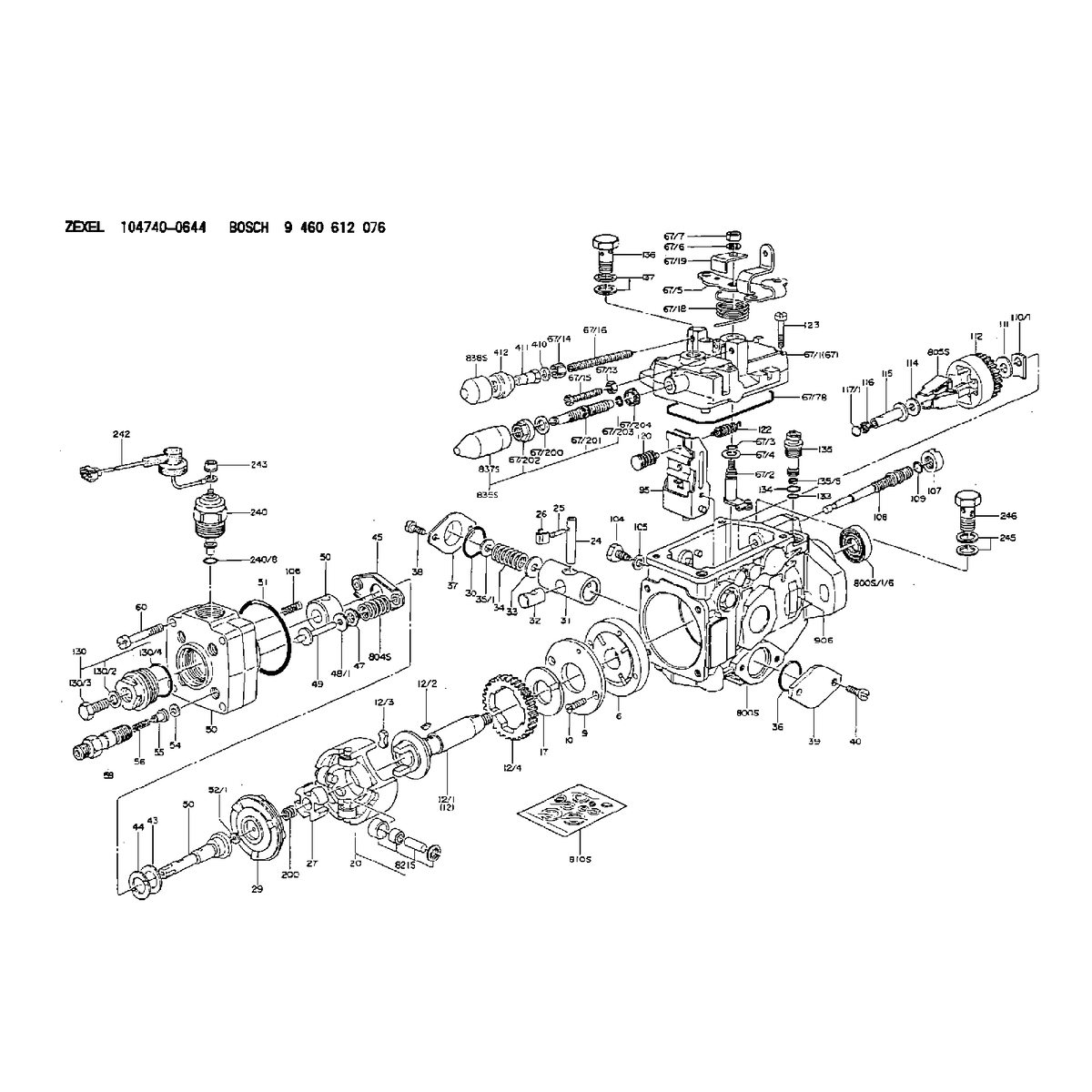 4 Cylinder Fuel Injection Pump Assembly 104740-0644 for 4 Cylinder Fuel Injection Pump Assembly 104740-0644 for