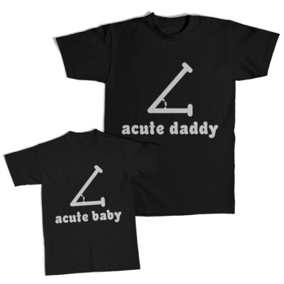 Dad and Son Matching Outfits Clothes Acute Daddy Angle Geometry Geek - Baby Knit