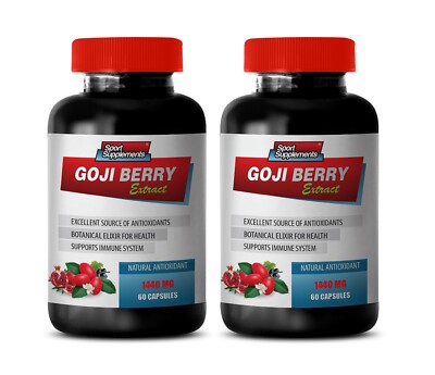 Enhance Detoxification - GOJI BERRY EXTRACT - Aid Liver Function - 2 Bottles 120