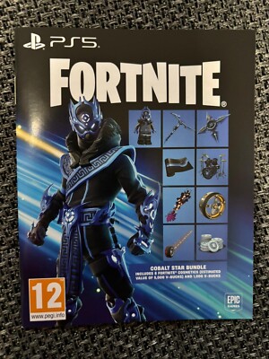 Fortnite Cobalt Star Bundle Code für PS5   1000 V-Bucks + 8 Kosmetik-Items