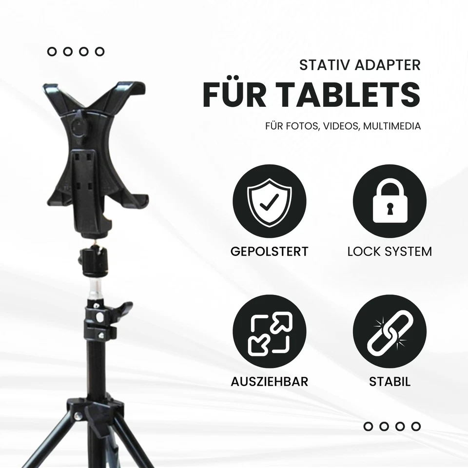 Stativ Adapter Tablet 7 - 10  Zoll für Ipad Mini Samsung Halterung Tab 10" Adapt - Bild 3 von 4