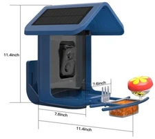 Bird Feeder with Camera Solar Powered : Smart Camera Bird Feeder 2K Live Feed