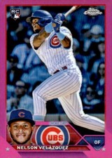 2023 Topps Chrome Pink Refractor #82 Nelson Velazquez RC Chicago Cubs