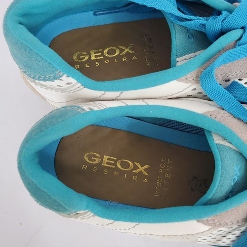 GEOX Respira Trainer Leather Blue Suede Sneaker EUC! Sz 5 - Picture 10 of 11