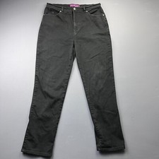 Gloria Vanderbilt Women's Jeans 12 Black High Rise Straight Leg Cotton Denim Y2K