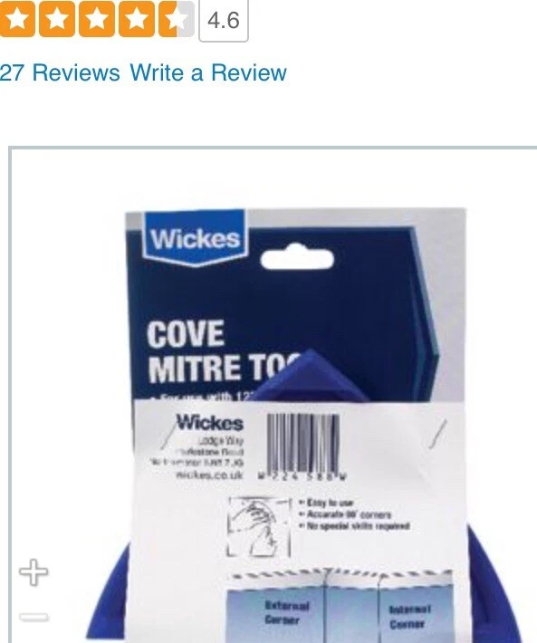 NUEVA Herramienta de esquina de corte reutilizable Mitre Cove para cubierta de yeso de 90 mm Vendedor del Reino Unido Foto 2 de 4