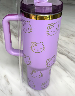 Hello Kitty Tumbler Cup Mug - 40oz - Stainless Steel - Laser Engraved - Purple