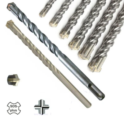 SILVERLINE 4 Head SDS Plus SDS Masonry Concrete Drill Bit TCT Cross-Head Double Fluted