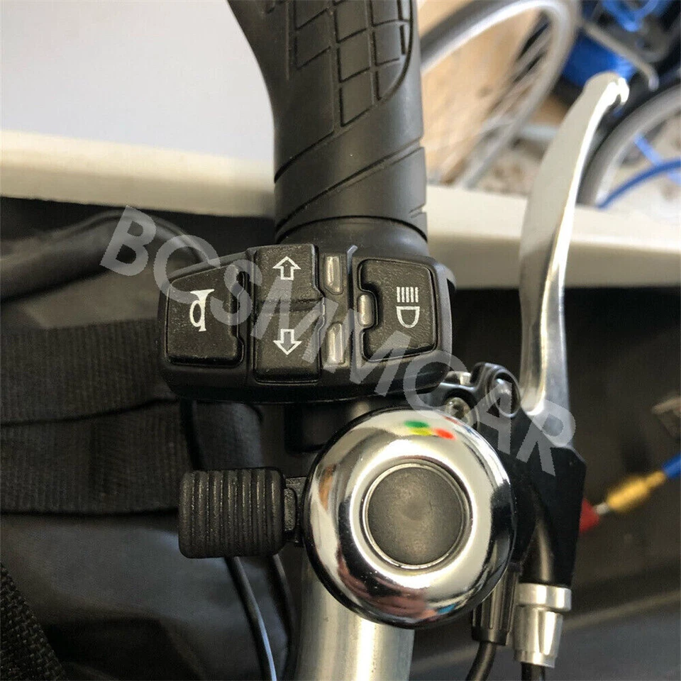 Motorcycle Switch For Handlebar Turn Signal Light Horn ON/OFF Button Waterproof - Image 2 of 4