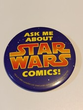 ASK ME ABOUT STAR WARS COMICS PROMO PIN BUTTON 1995 Lucasfilm