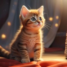 Gattino che gioca immagine digitale foto sfondo desktop arte 7