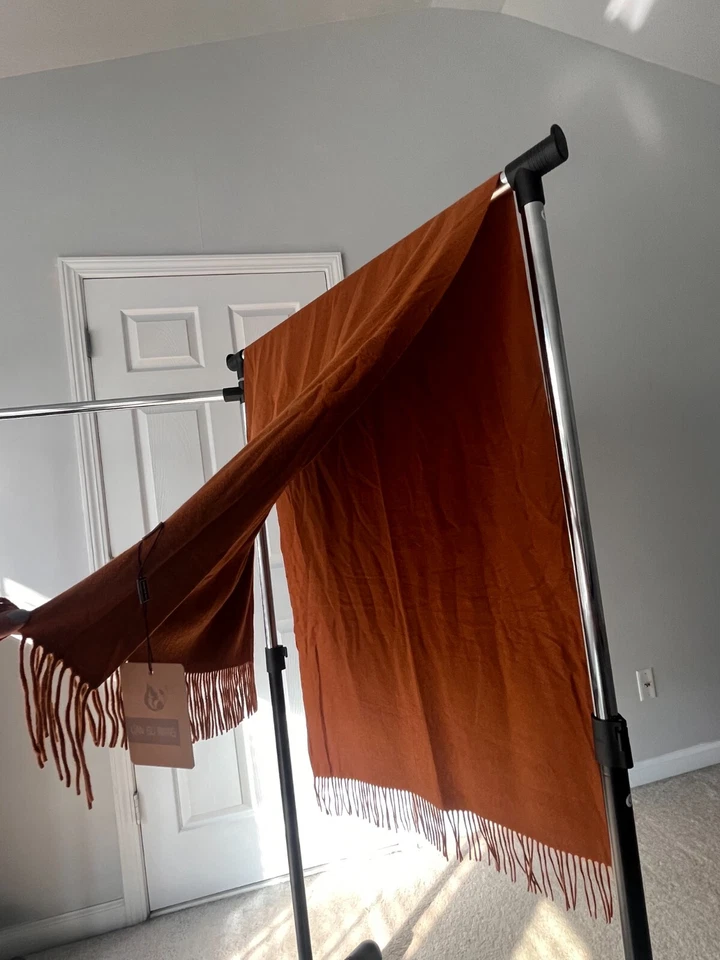 Bufanda tipo cachemir de lujo extra grande para mujer y hombre chal pashmina marrón Foto 3 de 4