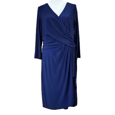 lauren ralph lauren faux wrap jersey dress Lauren Ralph Lauren, Womens, Stretch Jersey Wrap Dress, Refined Navy, 16 at Amazon Women's Clothing store