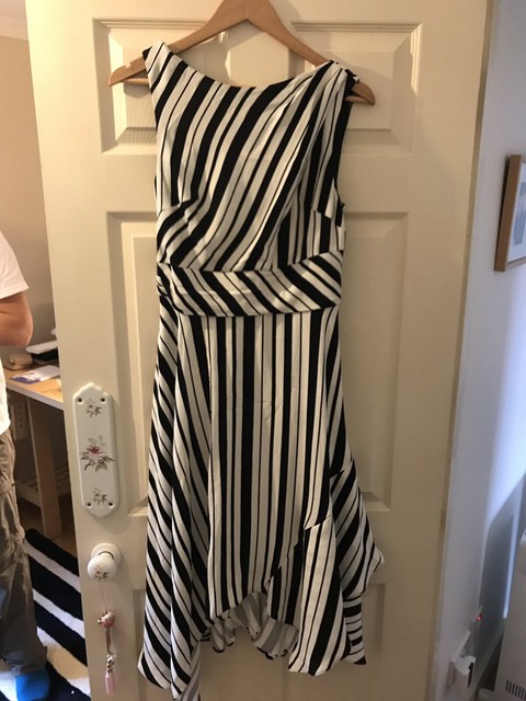 coast mono stripe wrap dress