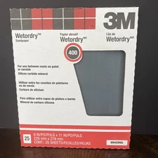 NEW 3M 99420 PRO PACK (25) SHEETS 9X11 WET OR DRY 400A GRIT SANDPAPER 6086599