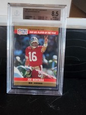 1990 Proset Joe Montana #2 Error card with Jim Kelley's Stats.