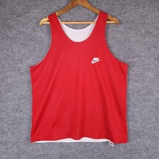 Vintage Nike Reversible Basketball Jersey Mesh Tank Top Red White Mens Large