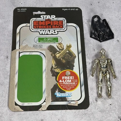 Vintage Star Wars C-3PO Removable Limbs Complete w Card Back Kenner ESB NO REPRO