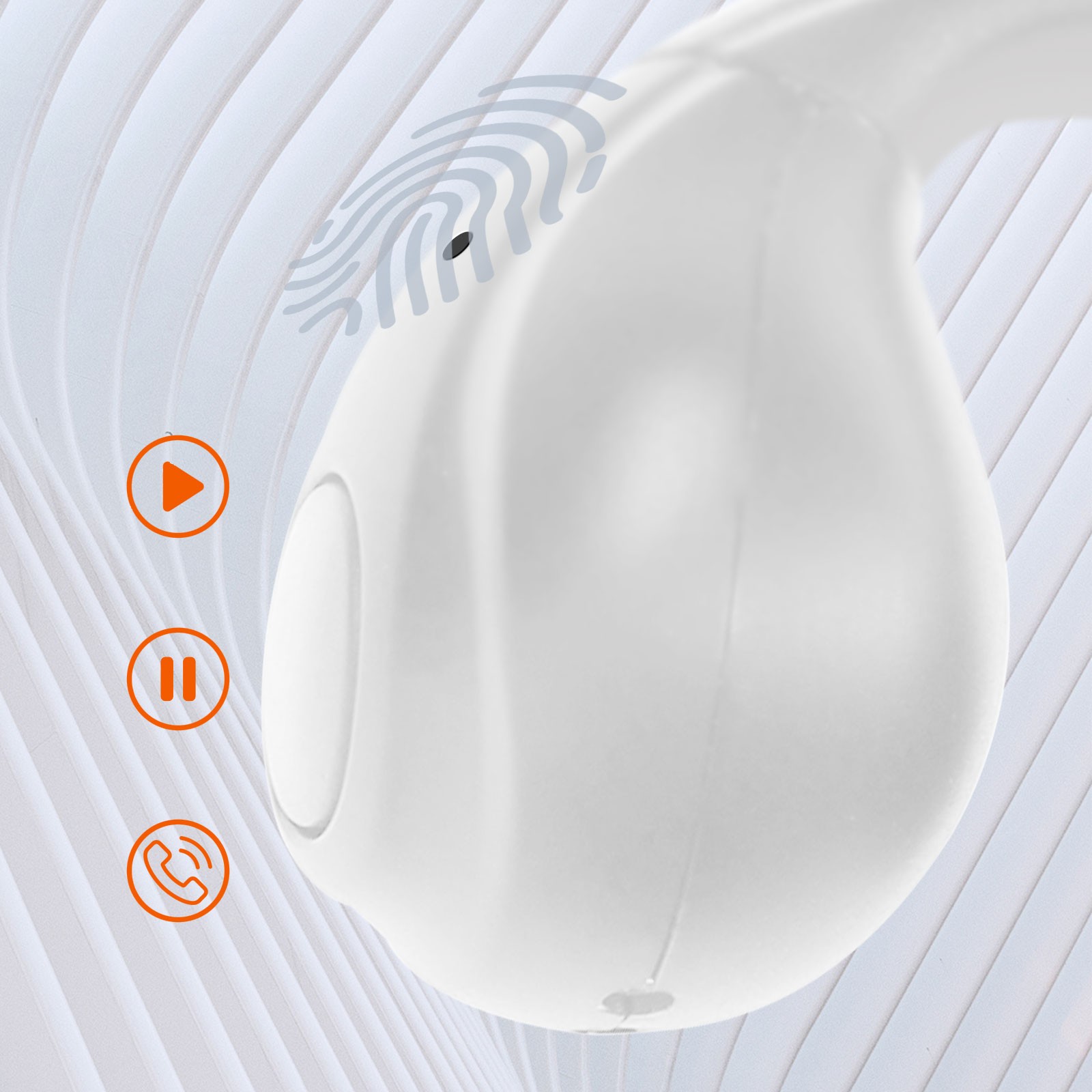 Écouteurs TWS conduction d'air LinQ sans fil blanc avec microphone - 4
