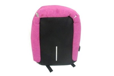 Magenta Black Anti Theft Backpack USB Charging Port Travel School Bag