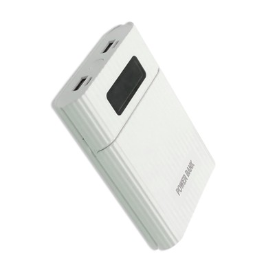White DIY Power Bank Case LCD Display 4 Slot 18650 Battery Charger Storage Box J