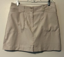Nike Golf Skort Skirt Women Size 10 Beige Khaki Dri-Fit Wicking Performance