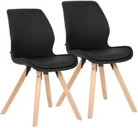 2Er Set Stuhl Luna Kunstleder Schwarz