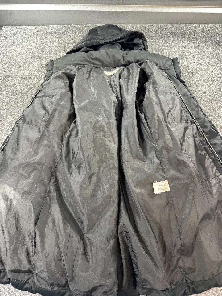 Chaqueta para mujer Calvin Klein grande negra cremallera completa con capucha acolchada plumón de pato Foto 3 de 4