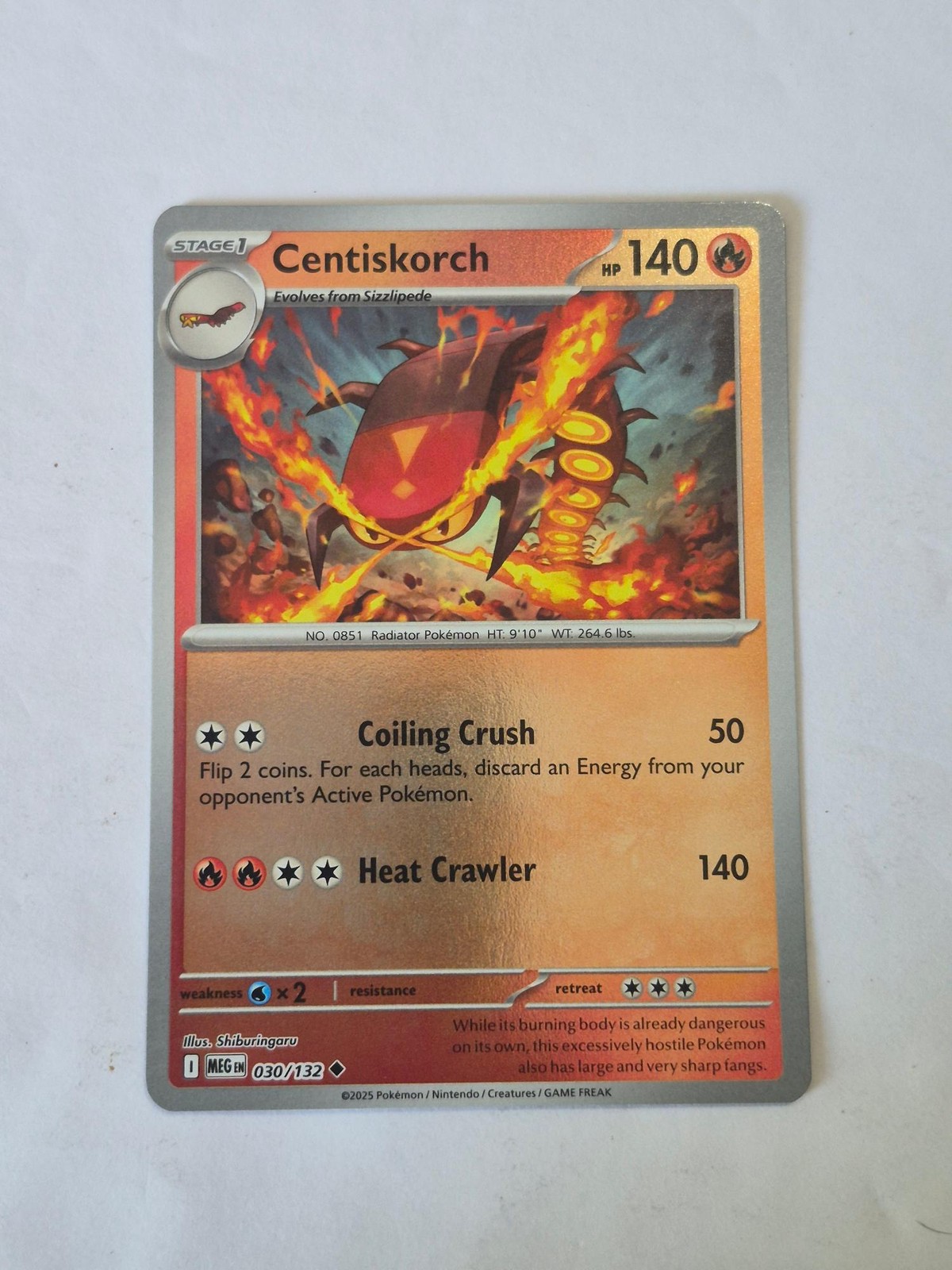 Centiskorch 030/132 Uncommon Mega Evolution Pokemon Reverse Holo Near Mint