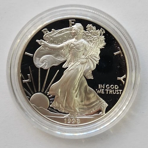 1998 Proof Silver Eagle in OGP w/COA
