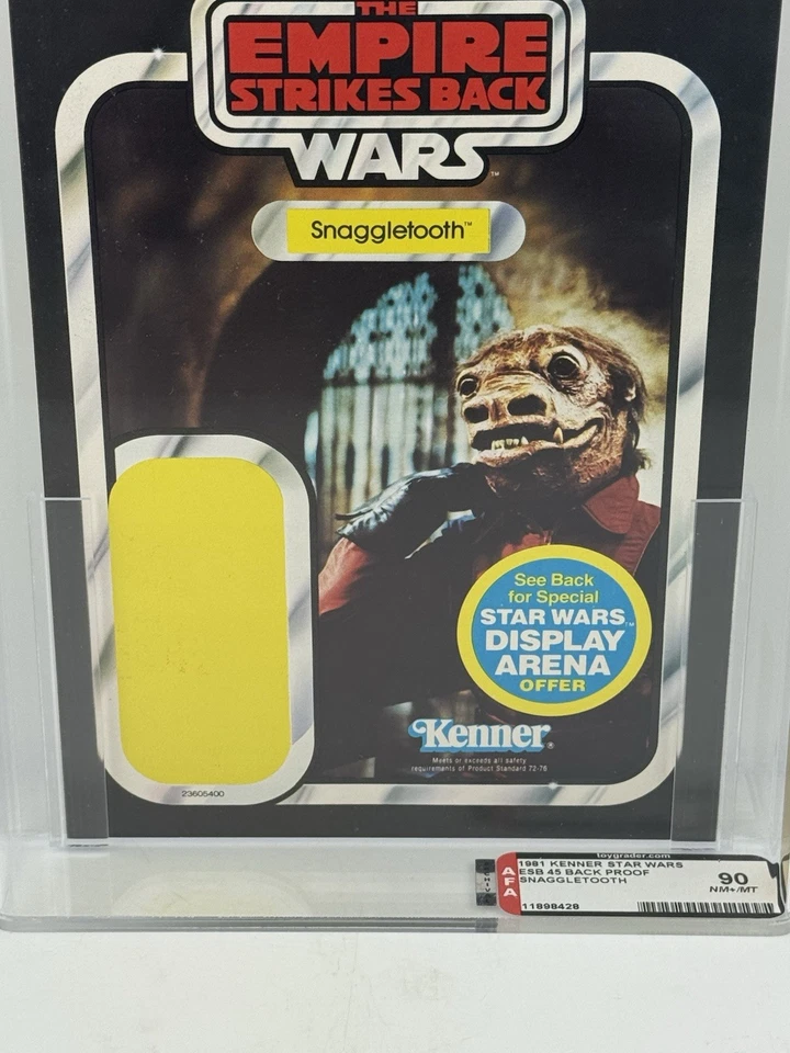 Tarjeta de prueba Star Wars 1981 vintage Kenner ESB 45 reverso rojo enganche AFA 90 Foto 4 de 4