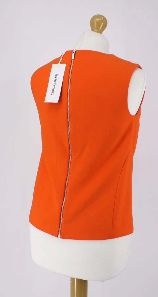 ELIZABETH AND JAMES GREYSON TOP WOMENS ZIP BACK TANK XS TANG ORANGE RRP £230 AD - Image 4 of 4