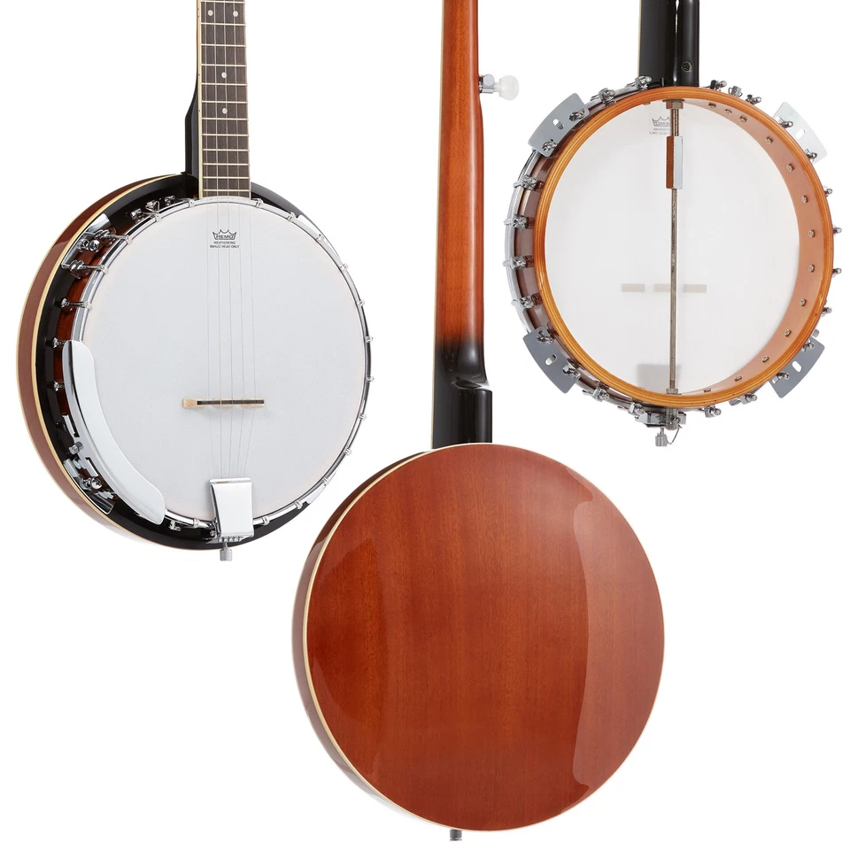 5-String Banjo Guitar 24 Bracket with Closed Solid Back and Geared 5th Tuner - Image 2 of 4