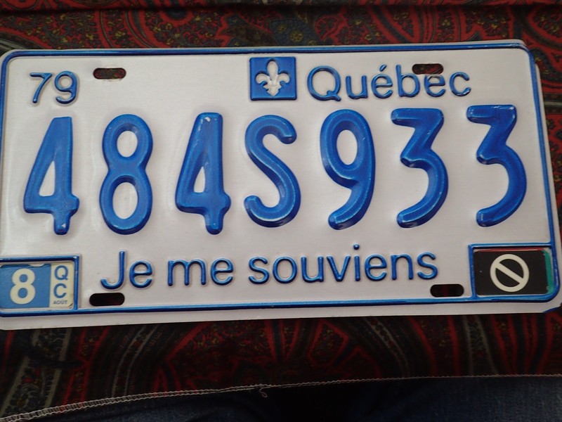 1979 QUEBEC Canada License Plate