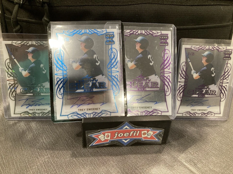 4 2021  Leaf Trinity  Clear Trey Sweeney Autograph Rookie Cards - Image 3 of 3