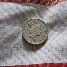 1990 Elizabeth II £1 One Pound Welsh Leek Coin