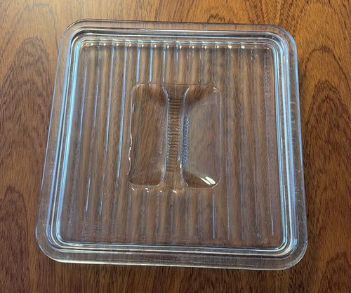 Anchor Hocking 1932 Vintage Design Ribbed 9" Square Refrigerator Dish LID ONLY